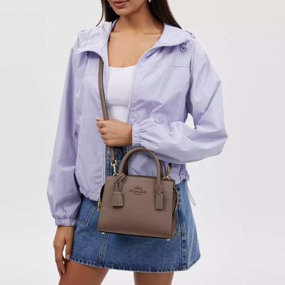 NWT COACH Andrea Carryall Bag - Smooth Leather/Gold/Dark Stone - CP081 $428 - Picture 10 of 11